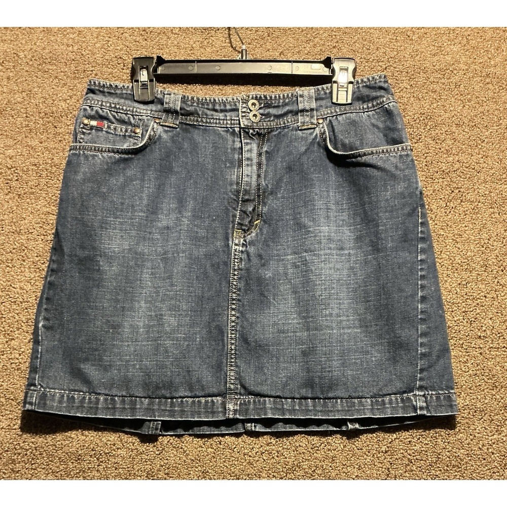 Tommy Hilfiger Women's Denim skirt 12 VINTAGE 2004 Y2K Knee Length Rodeo Preppy